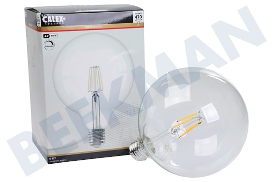 Calex  1101003100 Lámpara de globo LED de filamento de vidrio completo de 4,5 vatios, E27