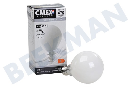 Calex  1101004700 Lámpara de bola LED Softline de filamento de vidrio completo de 4,5 vatios, E14