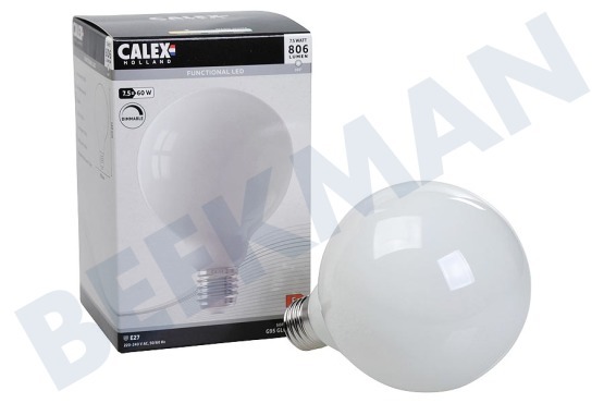 Calex  1101002900 Lámpara de globo LED Softline de filamento de vidrio completo de 7,5 vatios, E27
