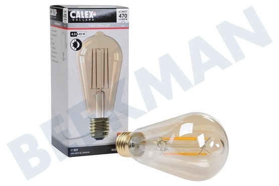 Calex  1101000100 Lámpara LED Rústica Full Glass Filamento Largo ST64 4.5W, E27