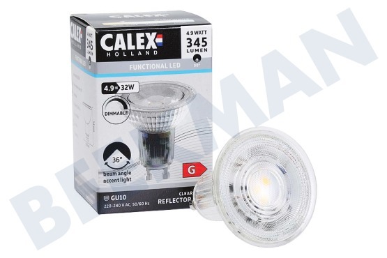 Calex  1301000500 Bombilla LED COB GU10 240 voltios, 4,9 vatios