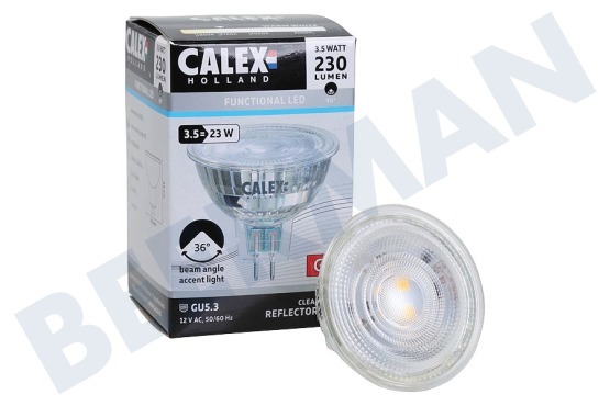 Calex  1301001400 Lámpara LED COB MR16 12 V, 3,5 W, 230 lm 3000 K Aspecto halógeno