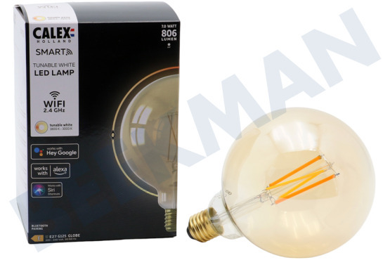 Calex  Filamento LED Inteligente Bombilla Globo Oro Rústico E27 Regulable