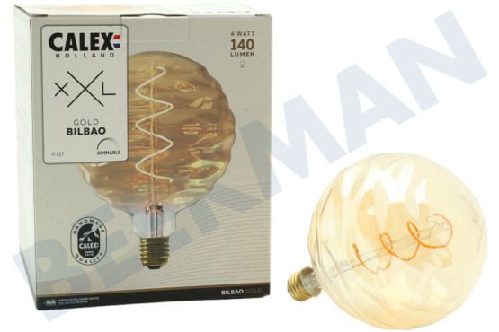 Calex  2101002400 Lámpara LED Bilbao 4 Watt, E27 Oro regulable