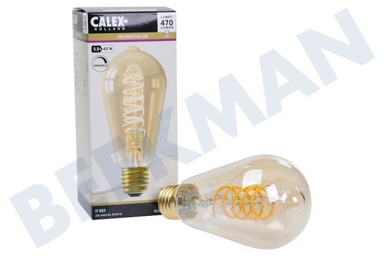 Calex  1001002000 Lámpara LED Rústica Full Glass Filamento Flex E27 5,5W
