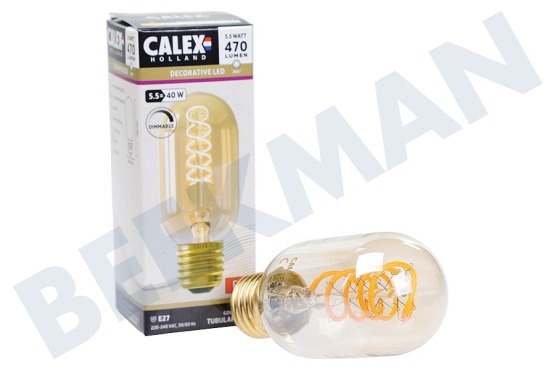 Calex  1001001800 Tubo de filamento Gold Flex T45 E27 5,5 W, regulable