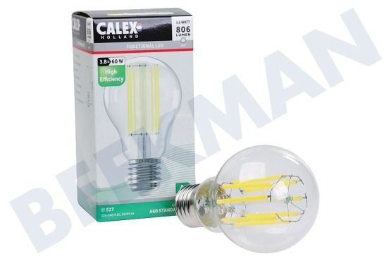 Calex  1101009300 Filamento recto de alta eficiencia transparente E27 3,8 vatios