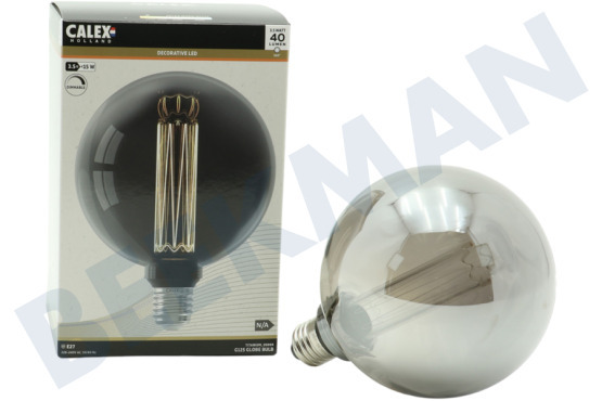 Calex  1201001100 Globo LED Fibra de Vidrio Titanio G125 E27 3,5 Watt, Regulable