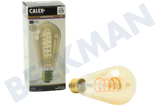 Calex  1001003300 LED Rústico ST64 Oro Filamento Flex E27 5,5 Watt