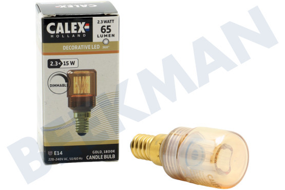 Calex  1201001500 LED Fibra de Vidrio T30x70 Oro SMD Regulable E14 2,3 Watt