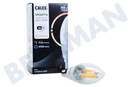 Calex  Smart LED Filament Clear Candle lamp B35 E14 Regulable