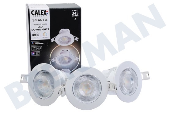Calex  429278 Downlight Smart Wifi CCT, blanco, paquete de 3