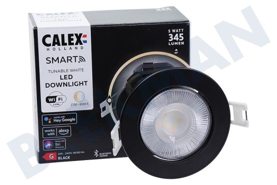 Calex  429272 Downlight Smart Wifi CCT, negro