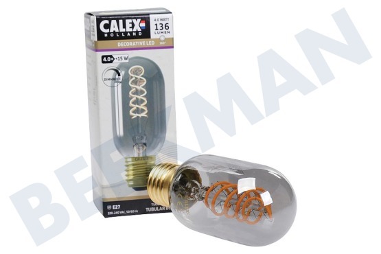 Calex  1001001700 Lámpara LED de tubo Filamento flexible Titanio E27 Regulable