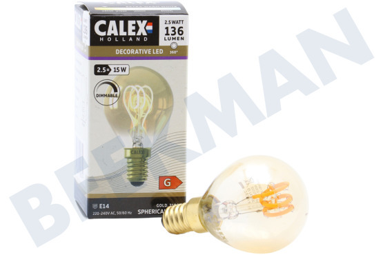 Calex  1001002700 Lámpara LED Bullet Filamento Flexible Oro E14 Regulable