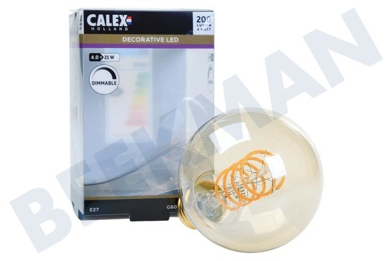 Calex  Lámpara LED Globe G80 Filamento Flexible Oro E27 Regulable