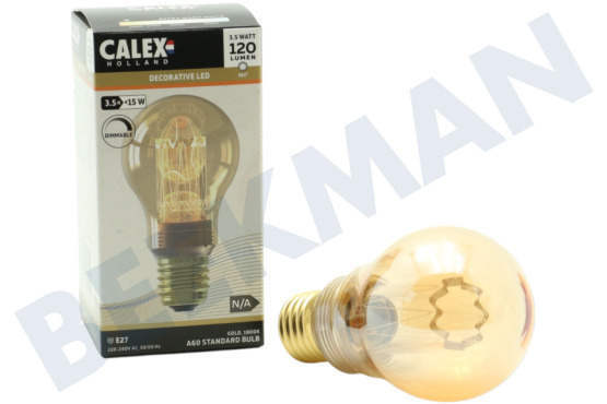 Calex  LED Fibra de Vidrio Estándar A60 Oro SMD E27 3,5 Watt, Regulable