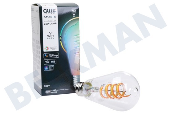 Calex  5101000800 Filamento flexible LED inteligente transparente ST64 4,9 vatios, E27 RGB