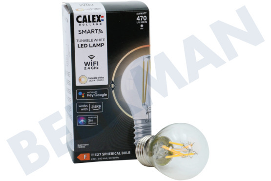 Calex  Filamento LED inteligente Bola transparente Lámpara P45 E27 Regulable