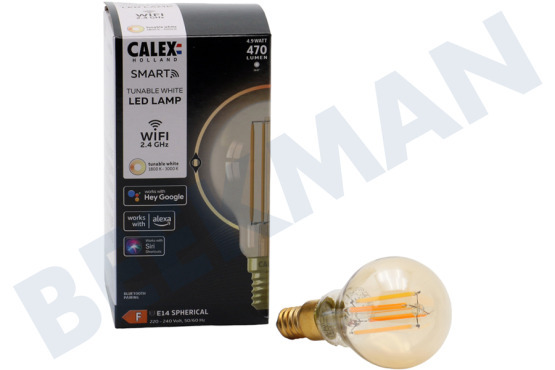 Calex  Lámpara Filamento LED Inteligente Rústico Bola Oro E14 Regulable