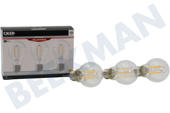 Calex  Lámpara LED Paquete promocional de 3 lámparas Filamento A60 Transparente
