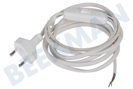 Universeel  Cable de conexión con interruptor blanco 2x0.75mm 2 metros