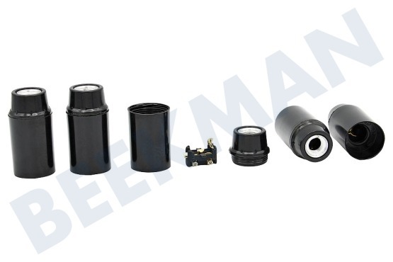 Universeel  Adaptador de lamparas Negro liso E14