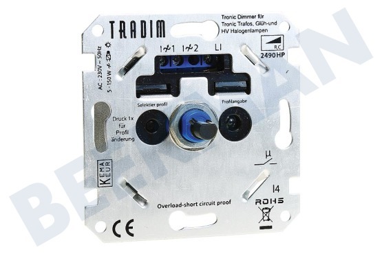 Tradim  Regulador Atenuador de pared LED Tronic solo incluye 8 perfiles de atenuación