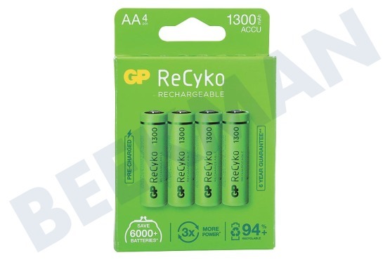 GP  LR6 ReCyko + AA 1300 - 4 pilas recargables