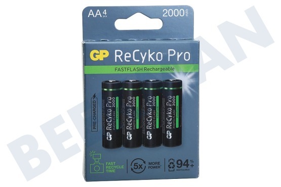 GP  LR6 ReCyko + Pro Photoflash AA 2000 - 4 pilas recargables