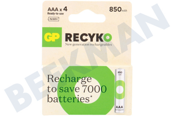 GP  LR03 ReCyko + AAA 850 - 4 baterías recargables