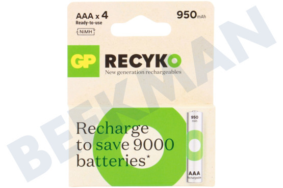 GP  LR03 ReCyko + AAA 950 - 4 baterías recargables