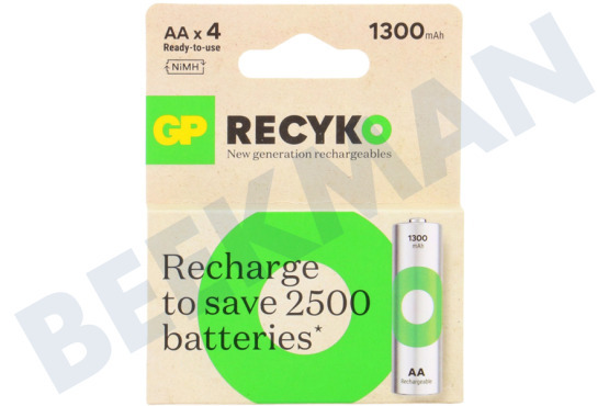 GP  LR6 ReCyko + AA 1300 - 4 baterías recargables