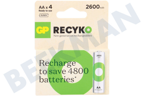 GP  LR6 ReCyko + AA 2600 - 4 baterías recargables