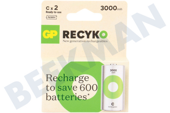 GP  LR14 ReCyko + C 3000 - 2 baterías recargables
