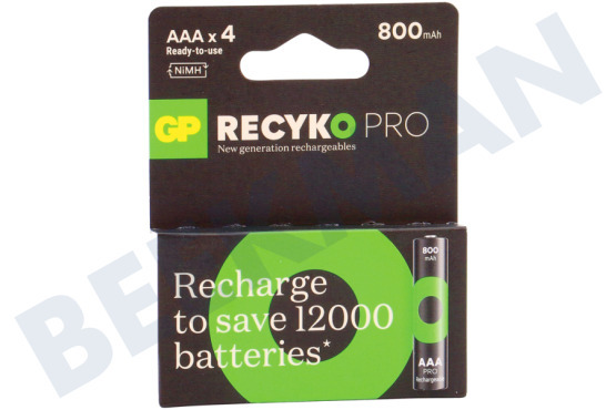 GP  LR03 ReCyko + Pro AAA 800 - 4 baterías recargables