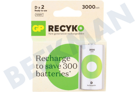 GP  LR20 ReCyko+ D - 2 baterías recargables