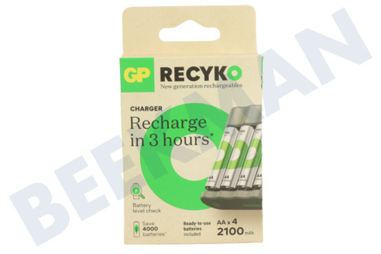 GP  B441 Cargador de batería USB Recyko 4x AA 2100mAh