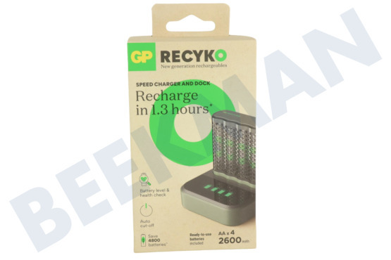 GP  M451 Cargador de batería USB Docking Station Recyko 4x AA 2600mAh