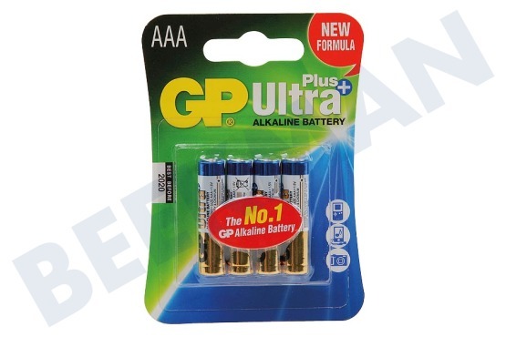 GP  LR03 Batería AAA GP Alkaline Ultra Plus 1.5 voltios, 4 piezas