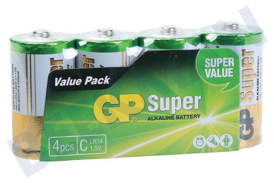 GP  Super Alkaline C Baby 1.5 voltios, 4 piezas