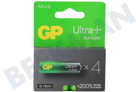 GP  LR06 Pila AA GP Alcalina Ultra Plus 1,5 Voltios, 4 piezas