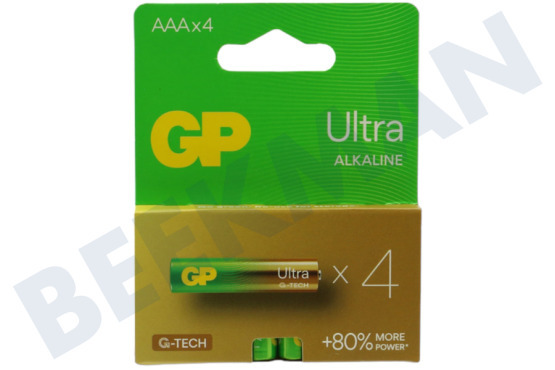 GP  LR03 Pila AAA GP Alcalina Ultra 1,5 Voltios, 4 piezas