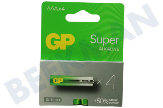 GP  LR03 Pila AAA GP Super Alcalina 1,5 Voltios, 4 piezas