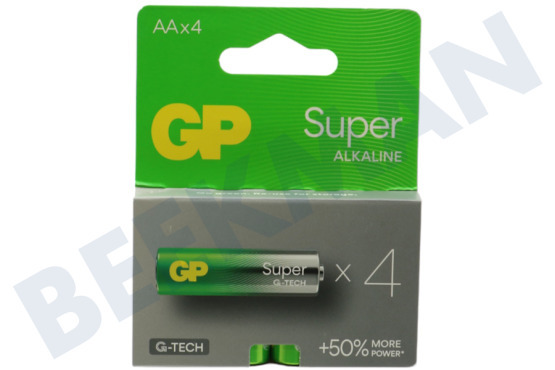 GP  LR06 Pila AA GP Super Alcalina 1,5 Voltios, 4 piezas