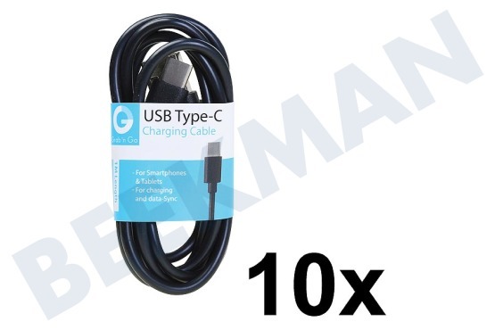 Grab 'n Go  Cable USB USB Tipo C macho a USB Tipo A macho, Negro 1 metro