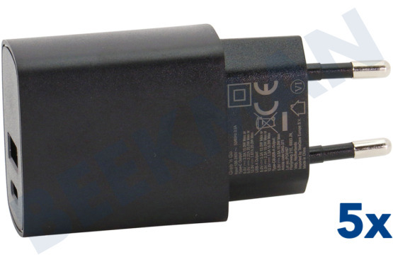 Universeel  Cargador USB Cargador de pared USB-C + USB-A de 20 vatios, negro