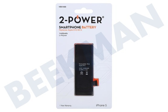 2-Power  616-0613 IPhone 5 batería 3.8V mAh Li-Polymer