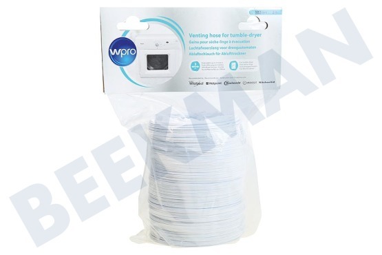WPRO  484000008556 manguera de aire de escape para las secadoras de 102 mm de PVC de 3 m