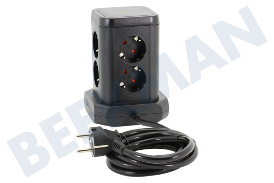 Brennenstuhl  Regleta enchufes Torre Zócalo 2 metros